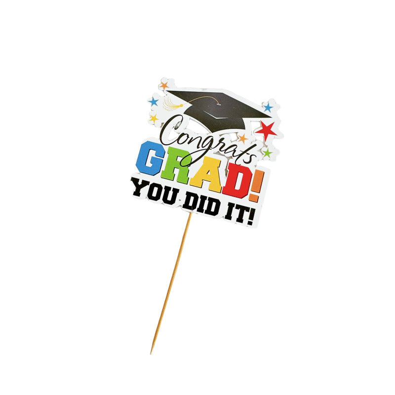 Wholesale 5PCS/PACK Graduation Season Acrylic Paper Cake Card Decoration
